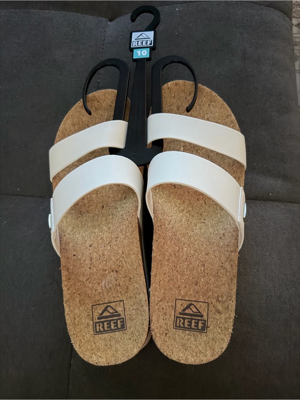 Reef Women's Off-White Double Strap Cork Slide Sandals
